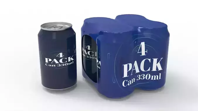 Four pack packaging beverage soda cans 330ml Texture