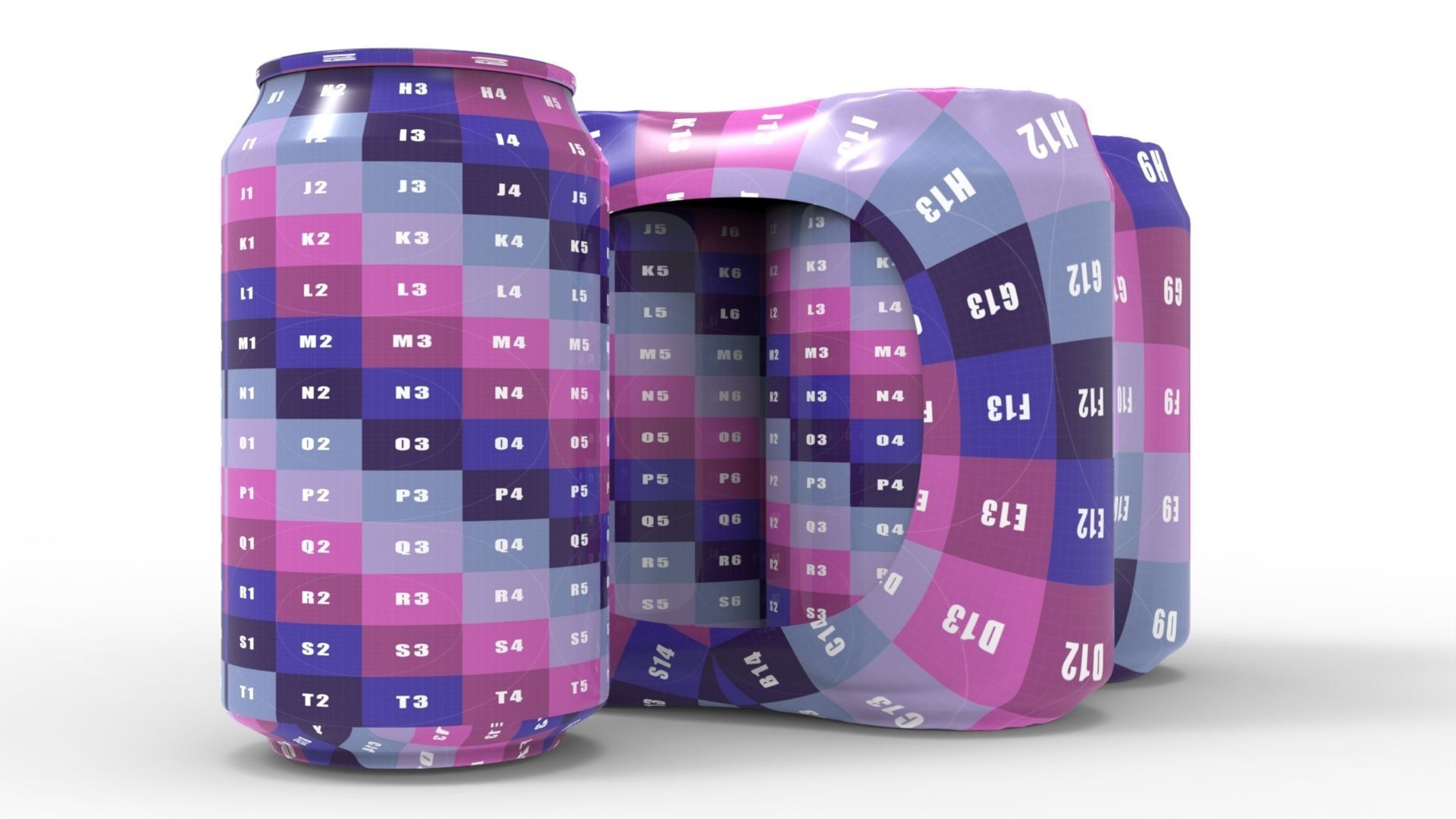 Four pack packaging beverage soda cans 330ml Texture_7