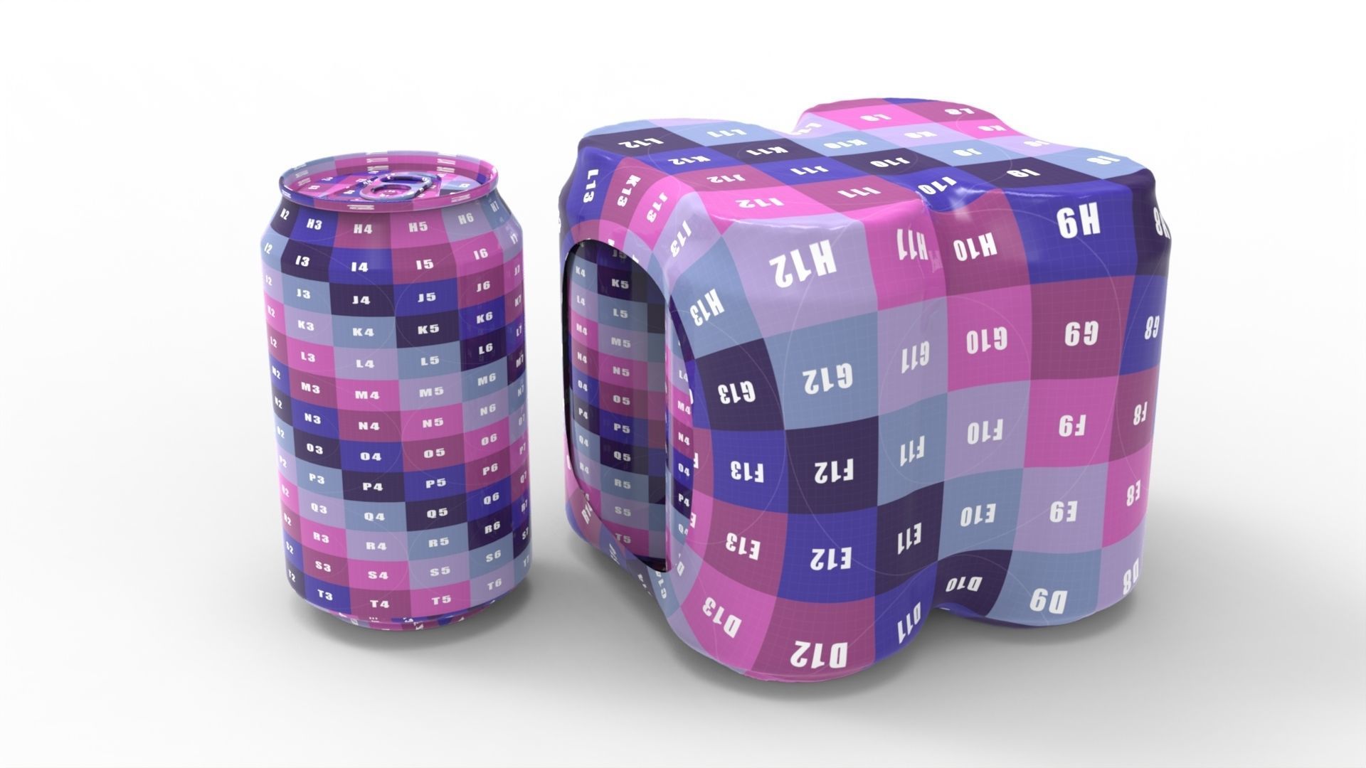 Four pack packaging beverage soda cans 330ml Texture_6