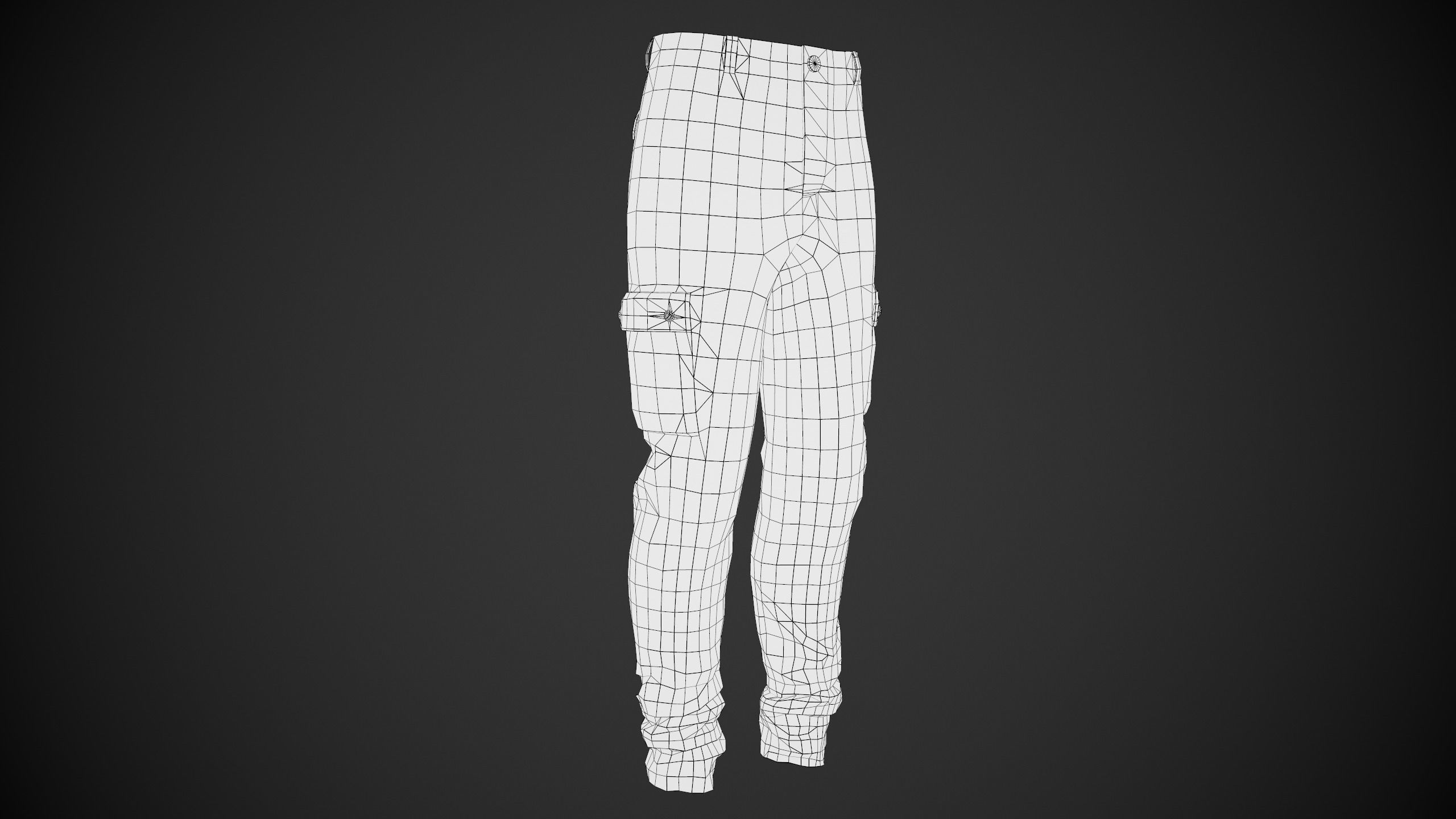 Gray Snowboard Pants Style 1 Low-poly 3D model_18