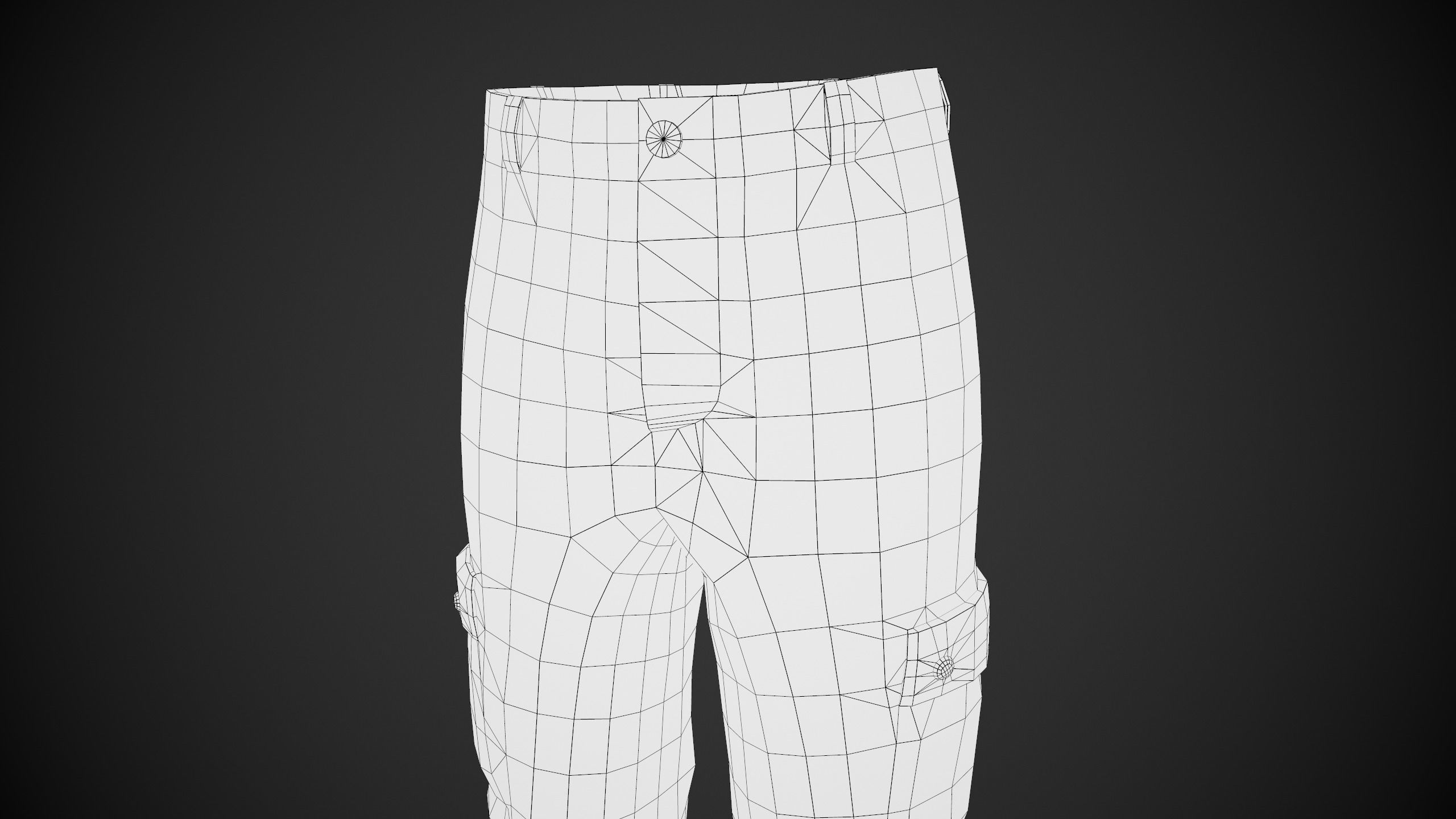 Gray Snowboard Pants Style 1 Low-poly 3D model_14