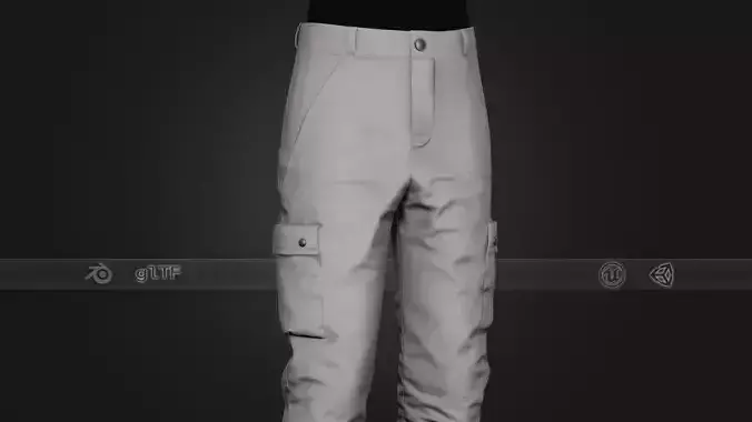 Gray Snowboard Pants Style 1 Low-poly 3D model Gray Snowboard Pants Style 1 Low-poly 3D model