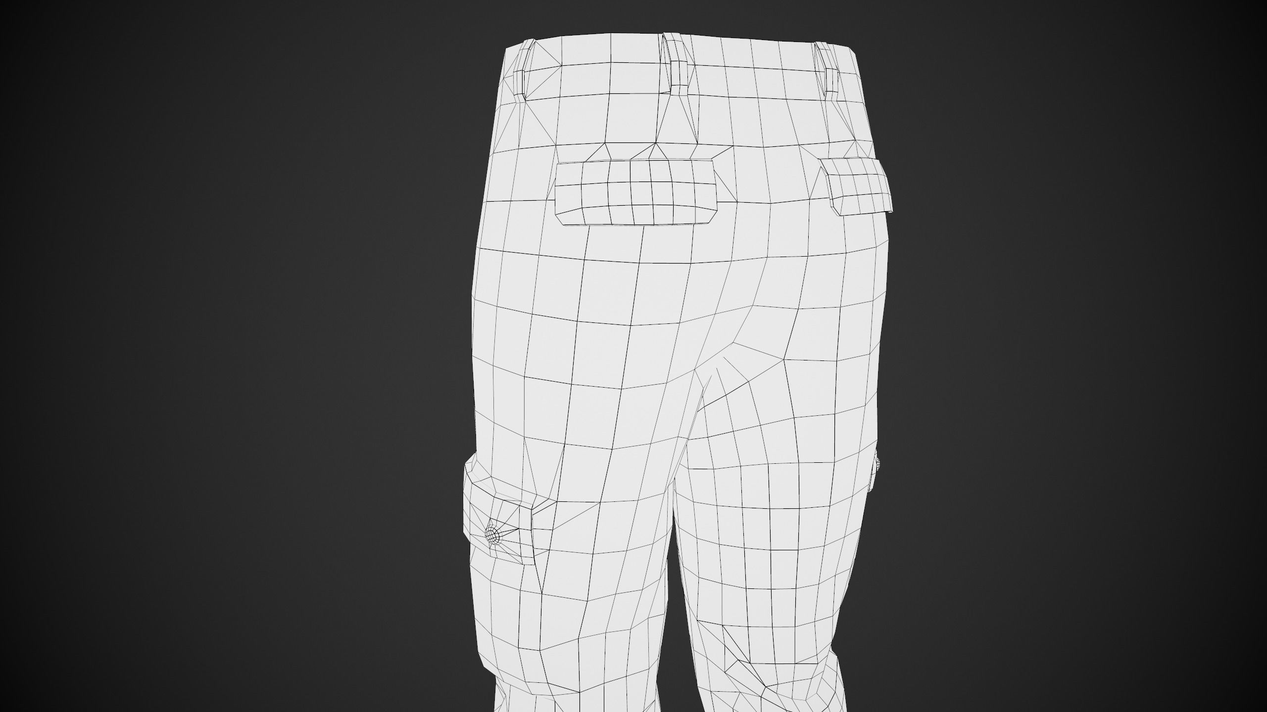 Gray Snowboard Pants Style 1 Low-poly 3D model_15