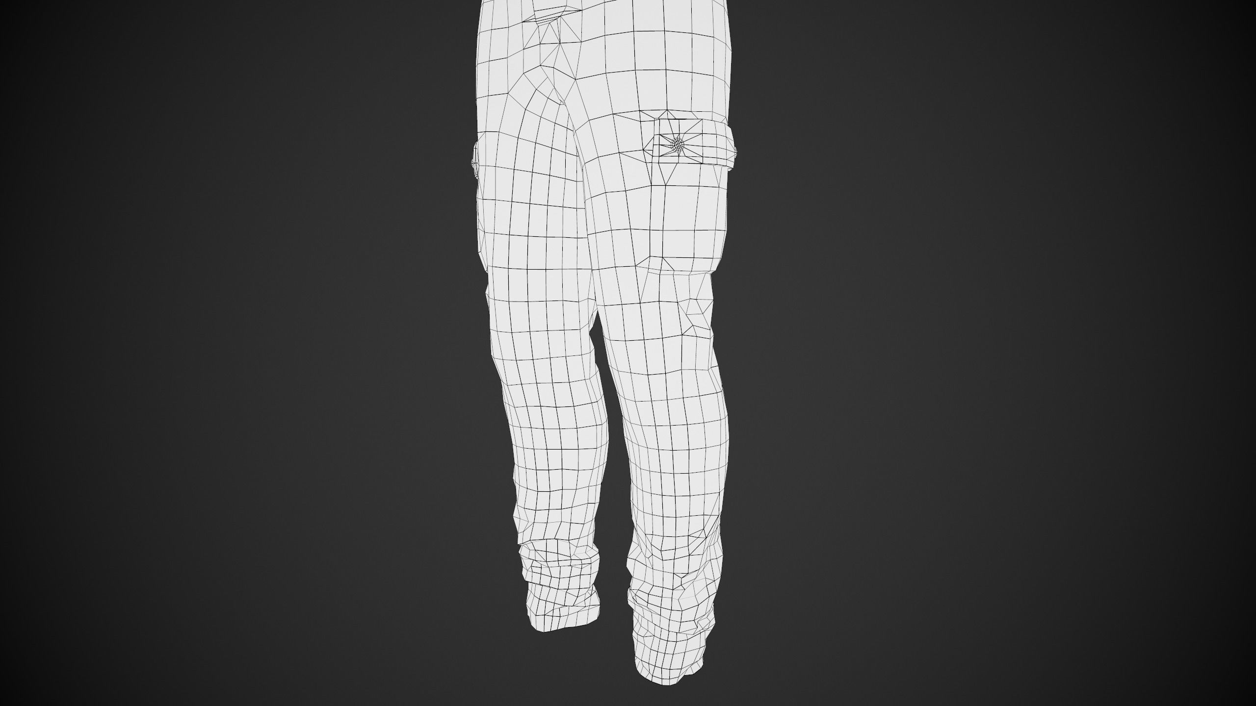 Gray Snowboard Pants Style 1 Low-poly 3D model_13