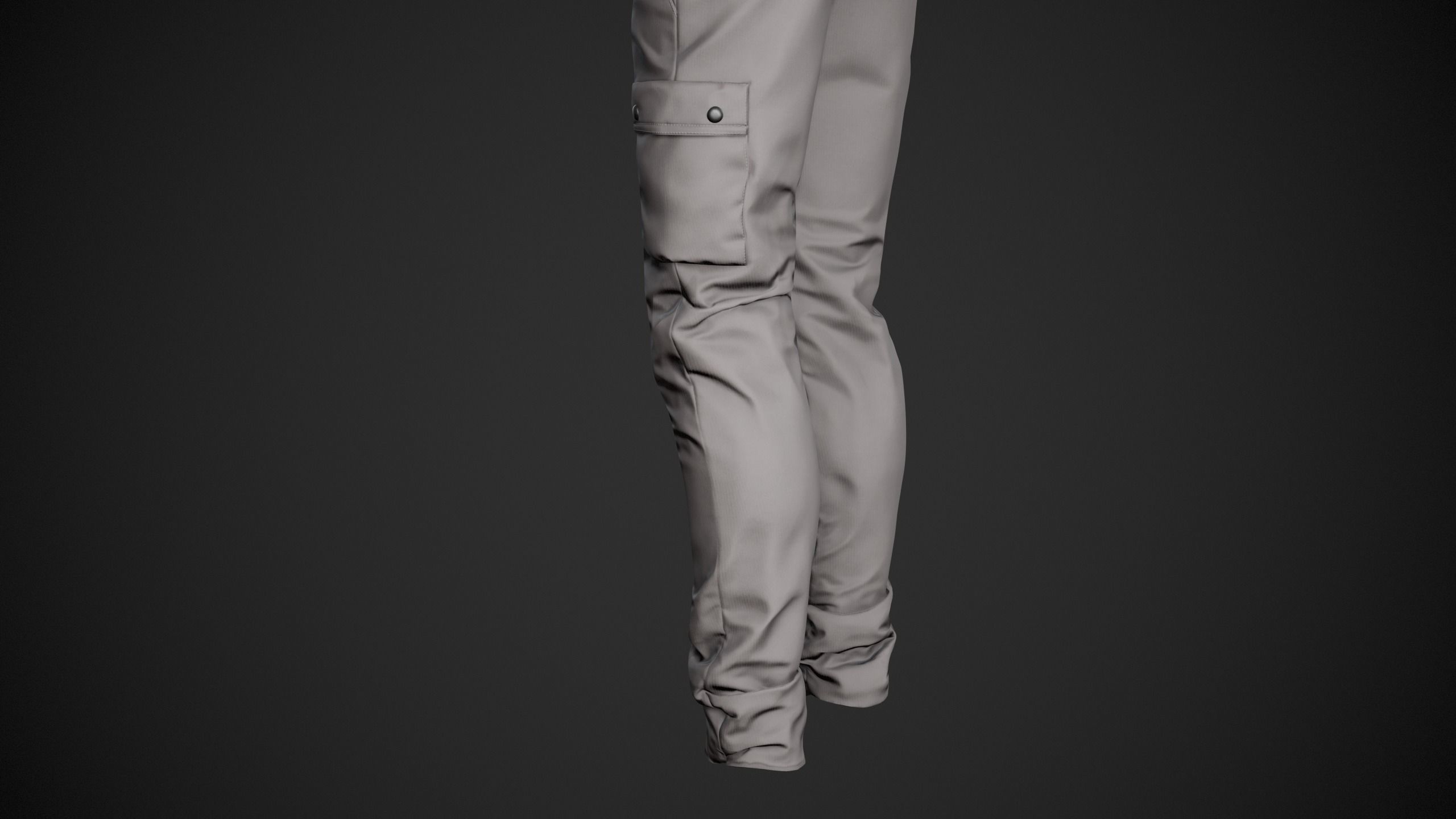 Gray Snowboard Pants Style 1 Low-poly 3D model_10