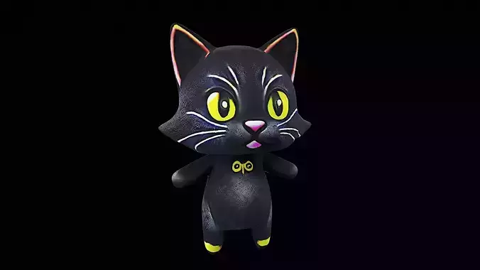 cute black cat plush