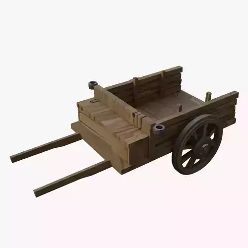 stylized old cart with torch hangers