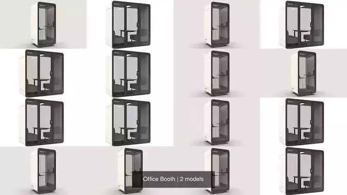 Office Booth 3D Model Collection