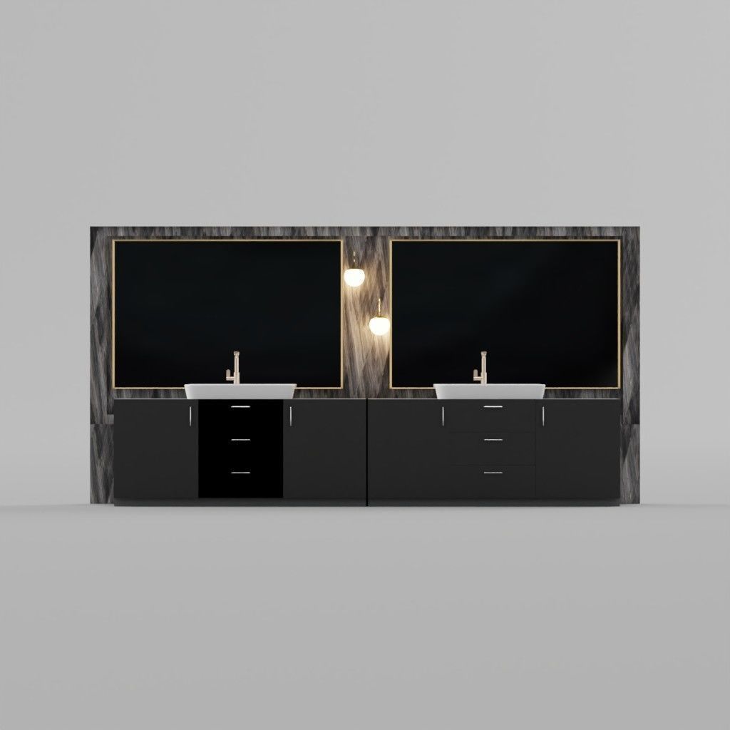 The Opulent Double Sink Vanity Free 3D model_1