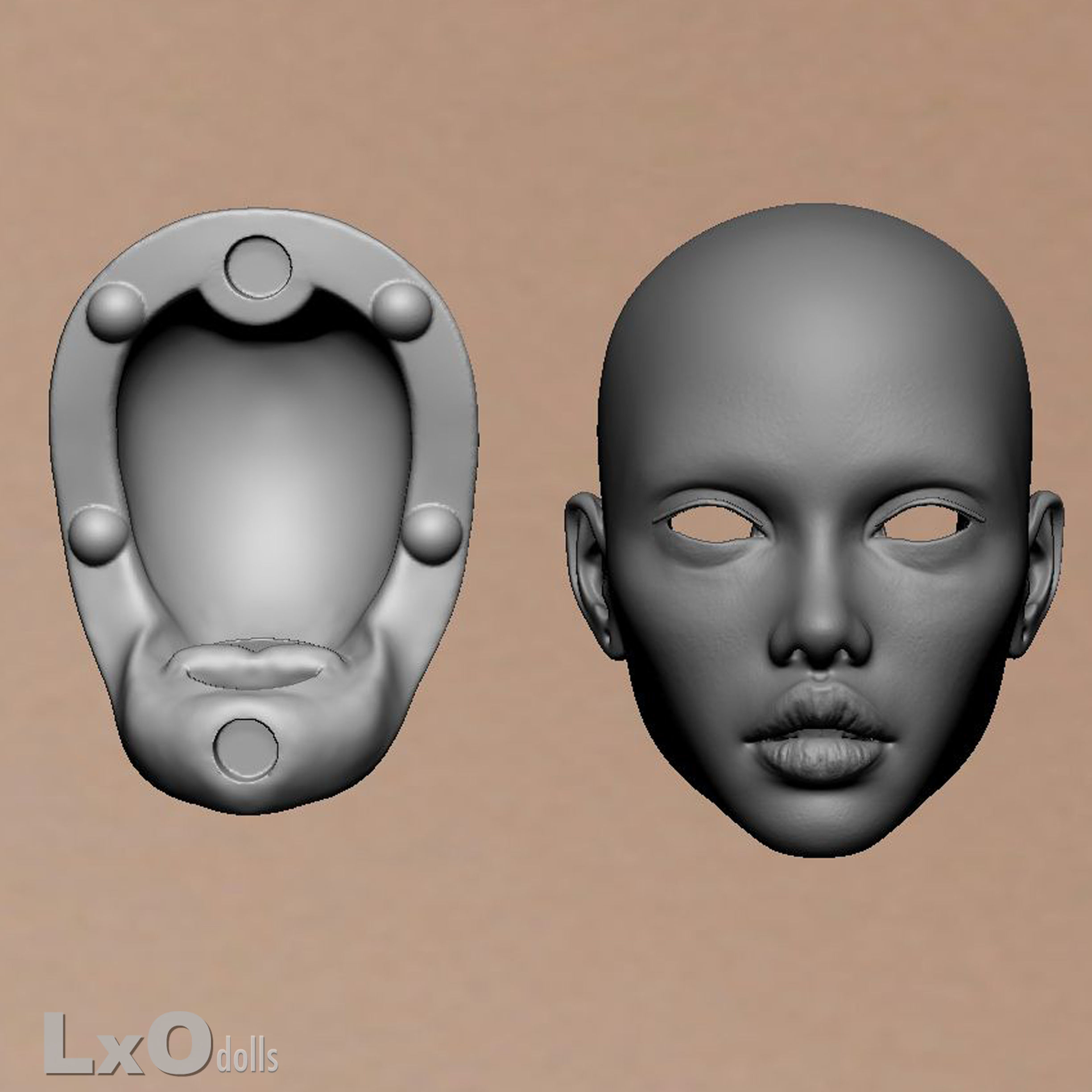 BJD doll Head Female Character Teenager 3D print - COLLETTE 3D print model_1