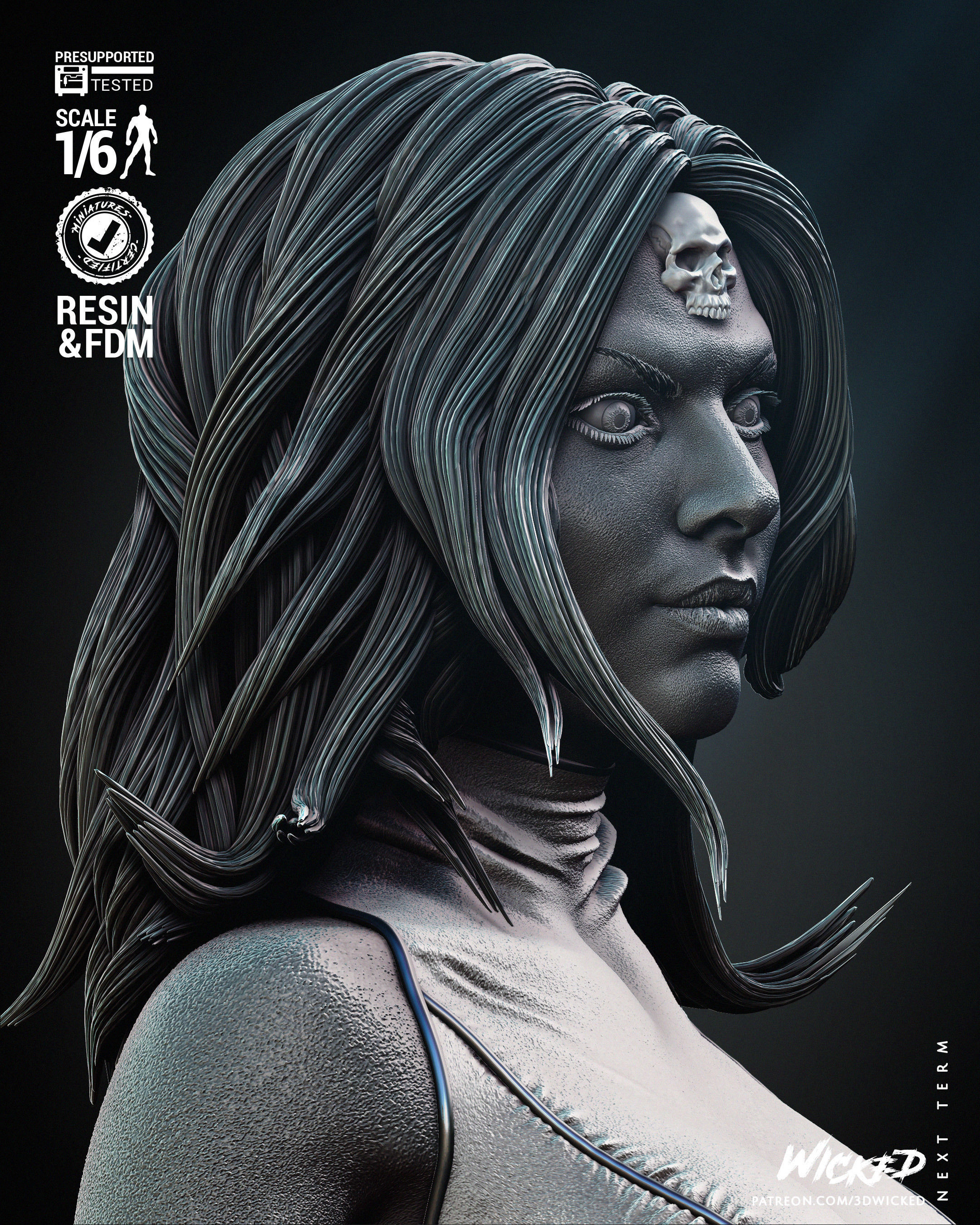 Wicked Marvel Mystique Sculpture Tested for 3D 3D print model_104