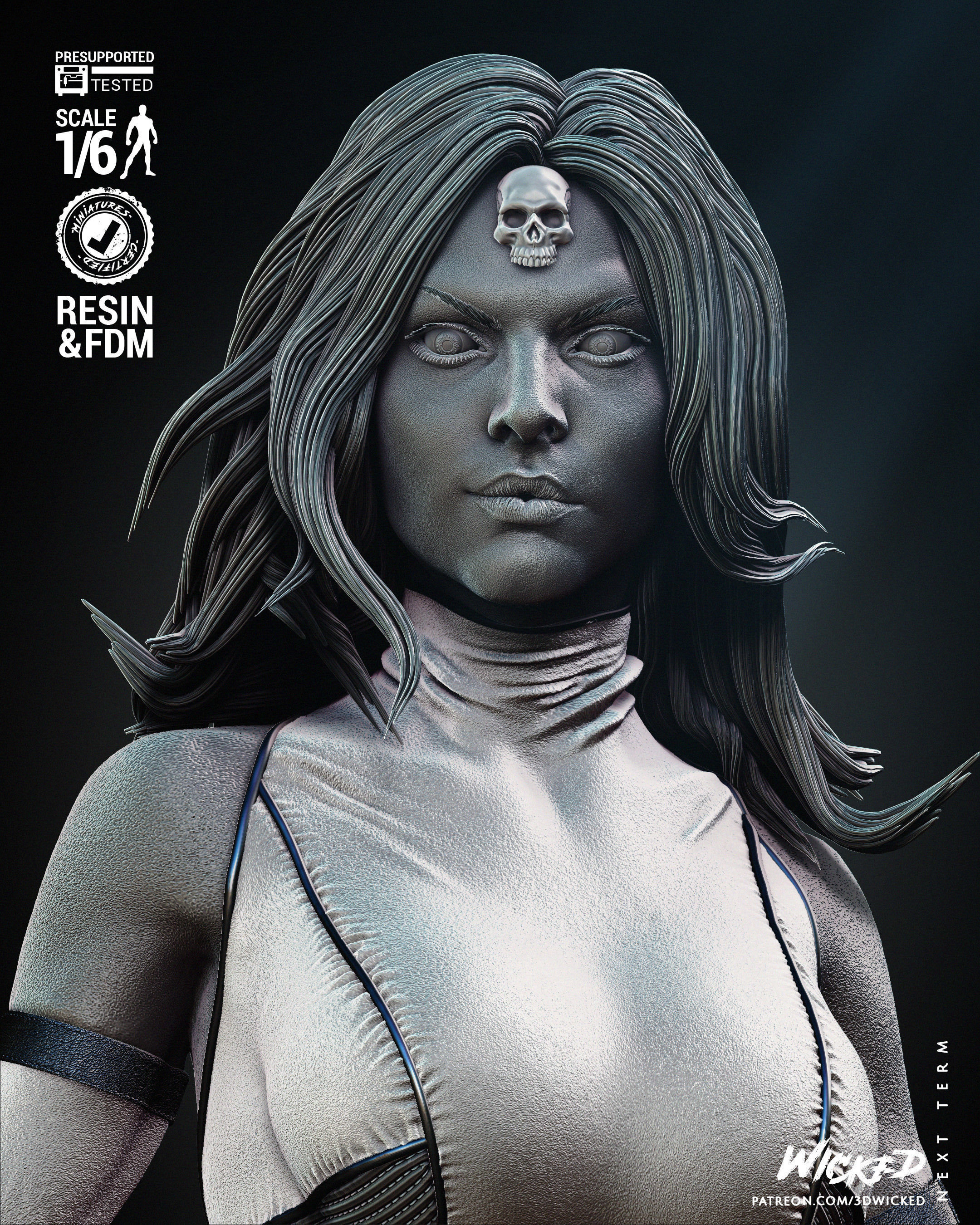 Wicked Marvel Mystique Sculpture Tested for 3D 3D print model_31