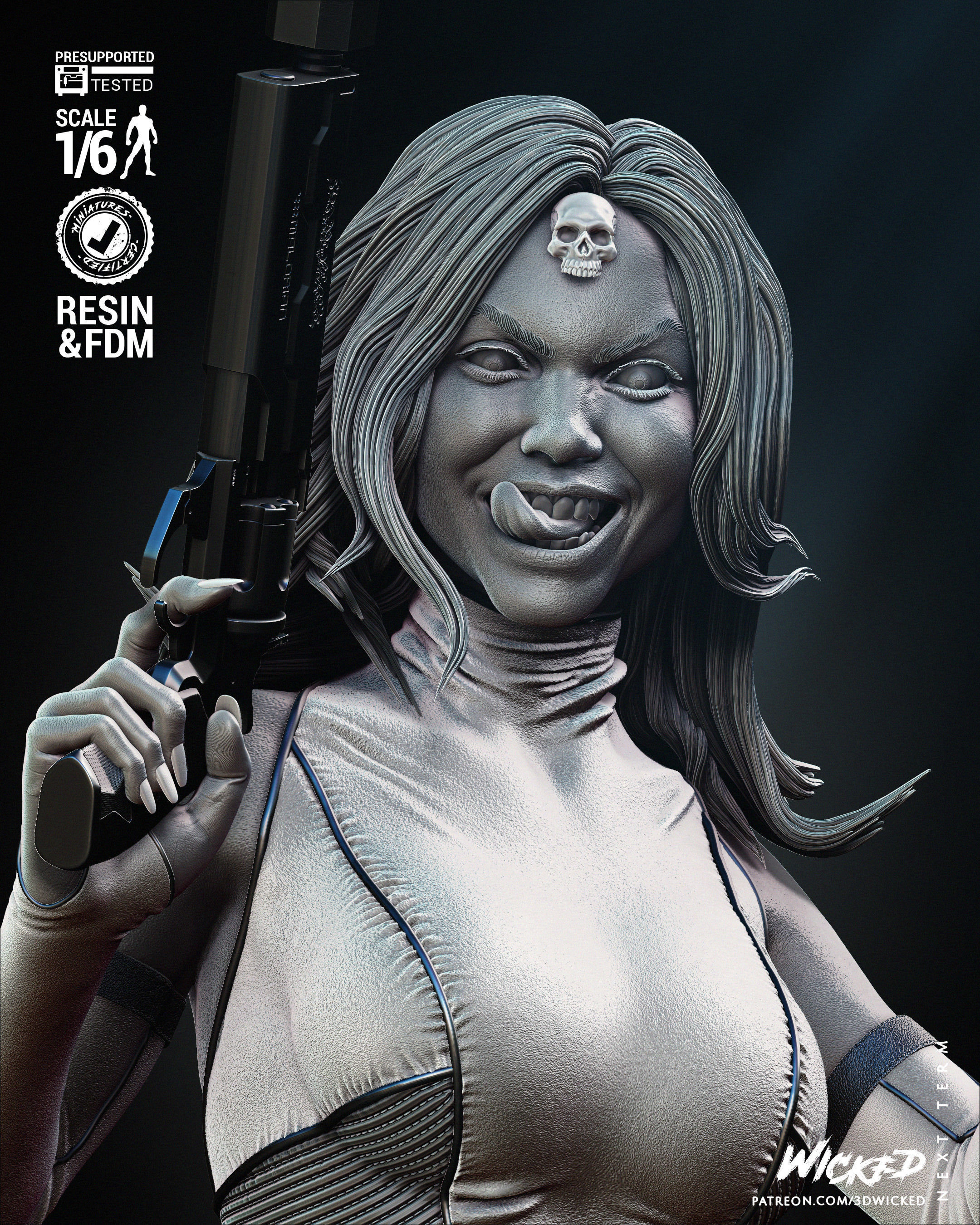 Wicked Marvel Mystique Sculpture Tested for 3D 3D print model_26