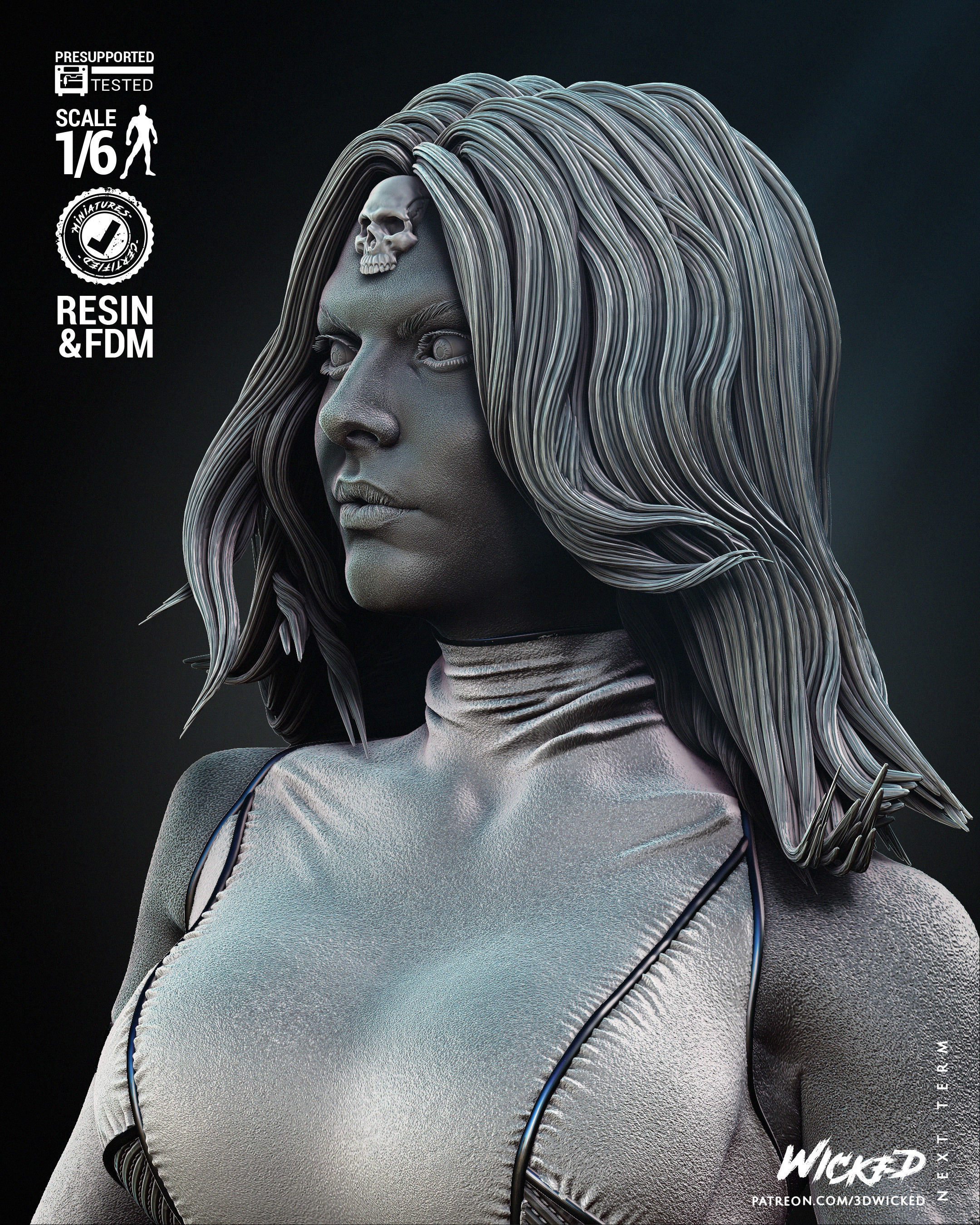 Wicked Marvel Mystique Sculpture Tested for 3D 3D print model_51