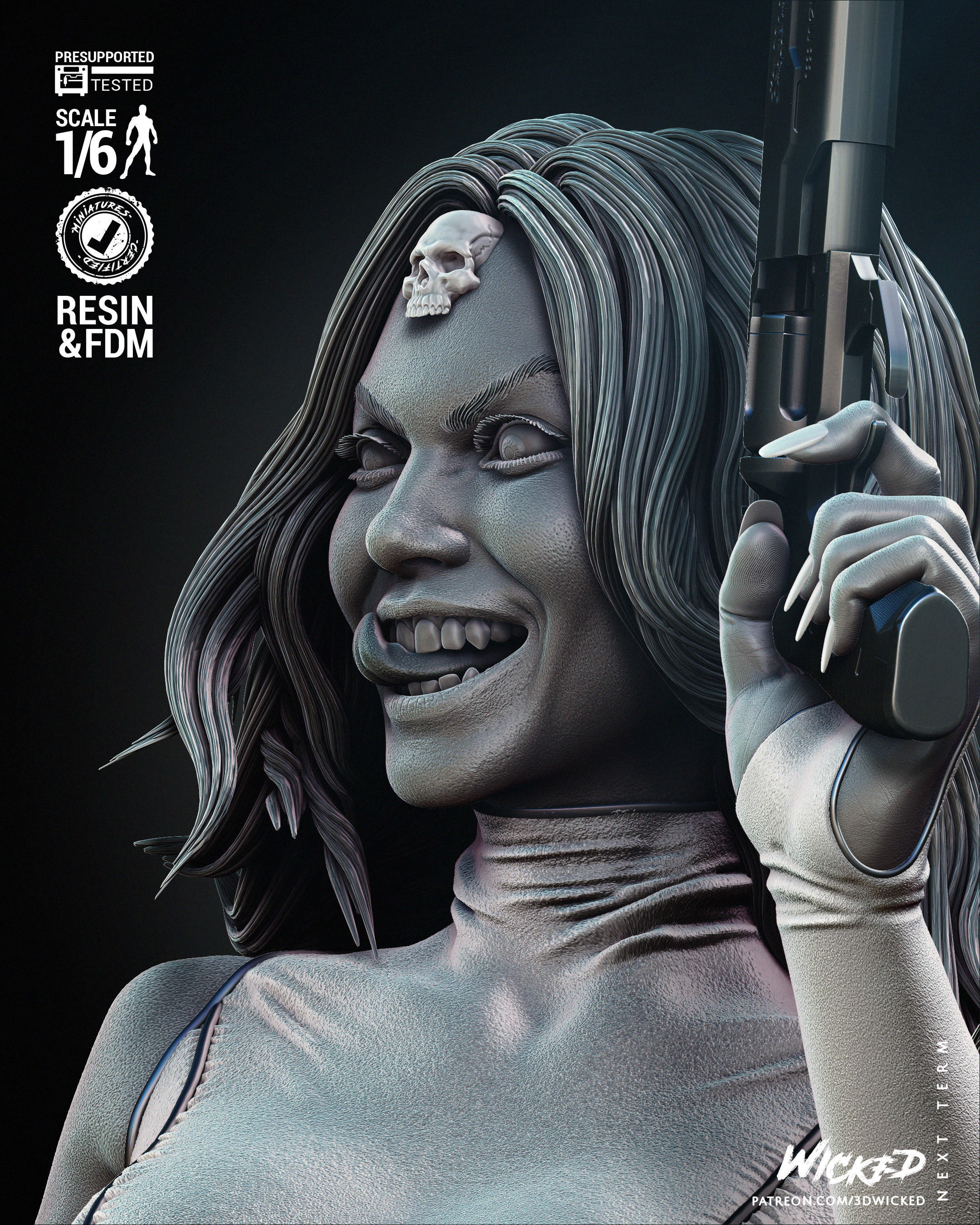 Wicked Marvel Mystique Sculpture Tested for 3D 3D print model_12