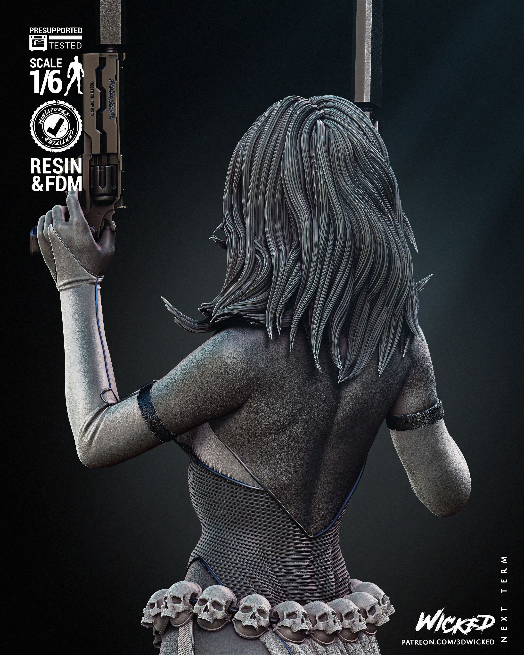 Wicked Marvel Mystique Sculpture Tested for 3D 3D print model_2