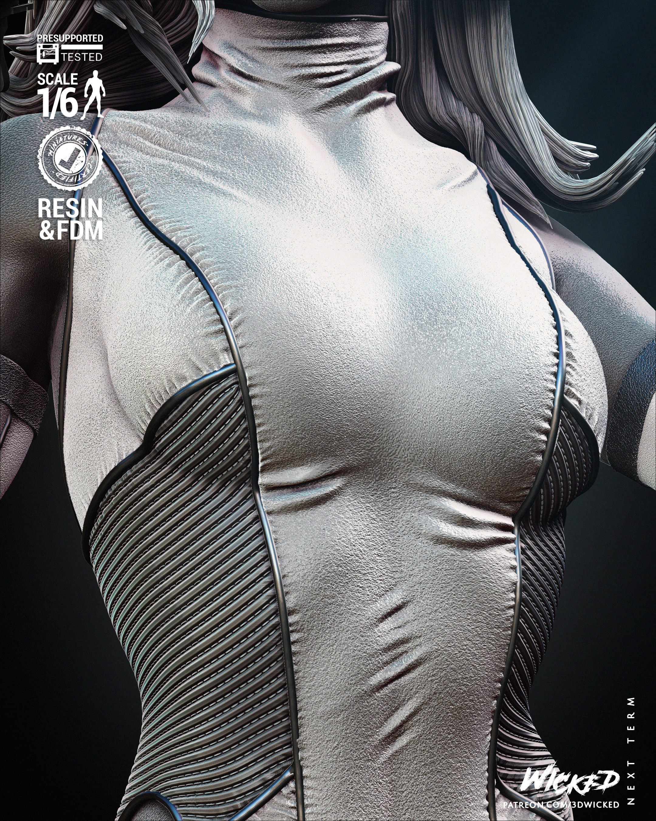 Wicked Marvel Mystique Sculpture Tested for 3D 3D print model_65