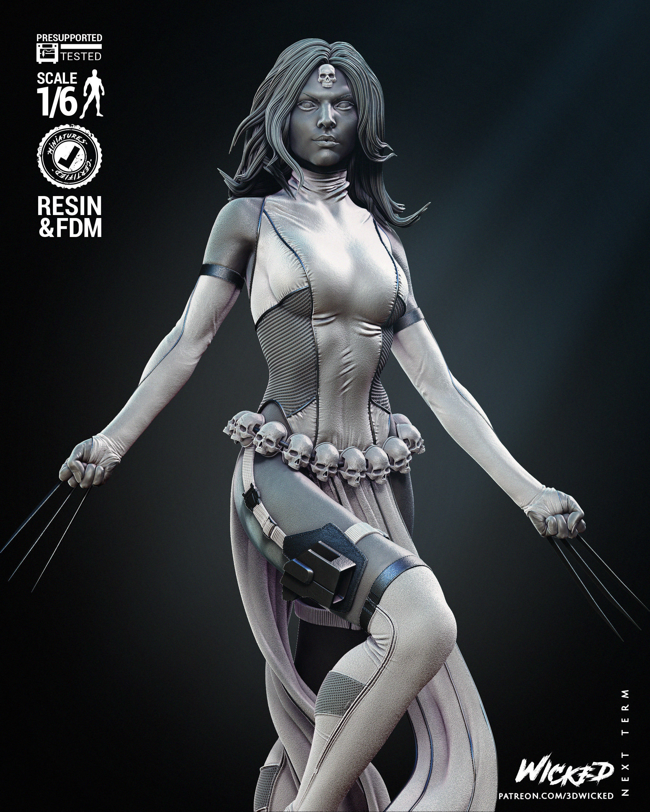 Wicked Marvel Mystique Sculpture Tested for 3D 3D print model_75