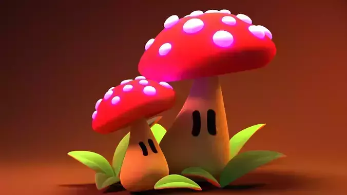 Mushroom  Low-poly 3D model