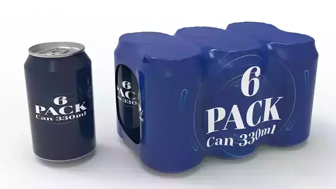 Six pack packaging beverage soda cans 330ml Texture