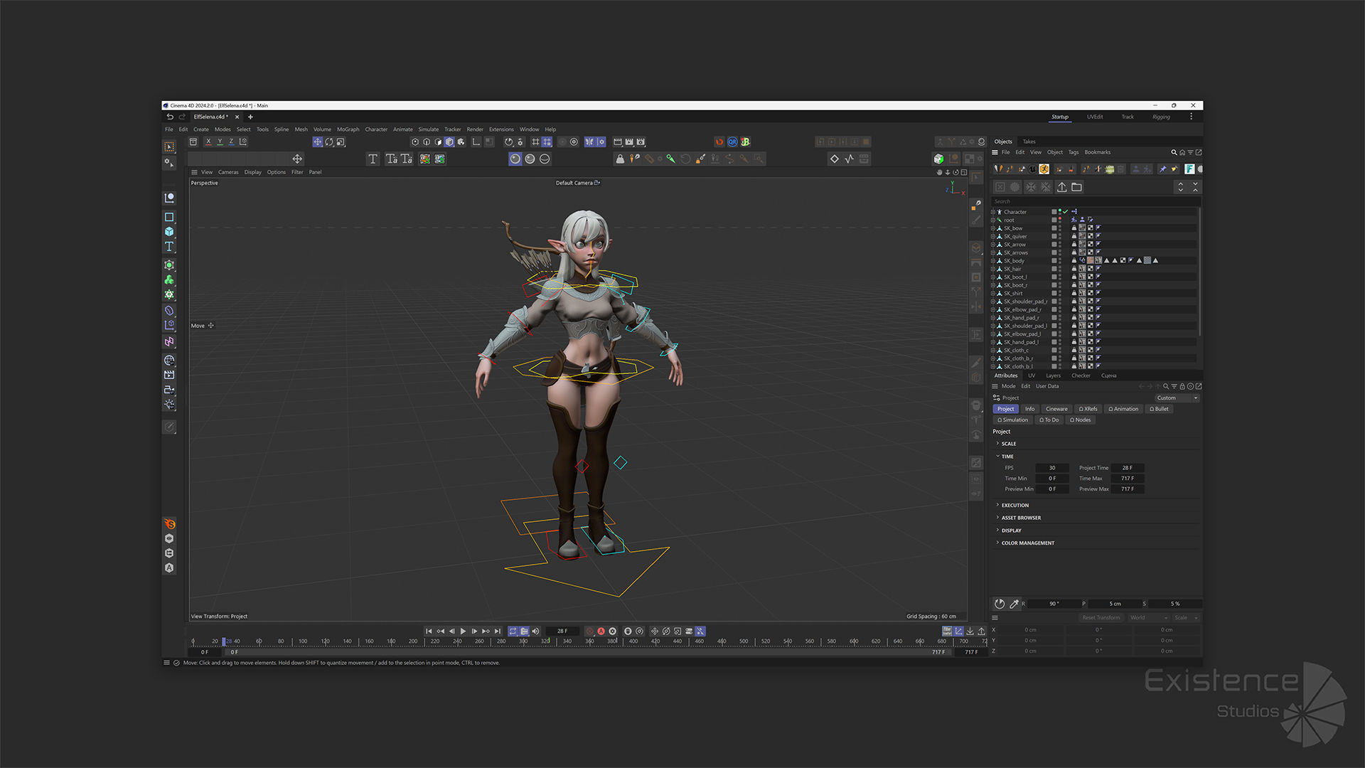 Elf Selena - Heroes Fantasy Female - Bow Medieval Girl - 42 Low-poly 3D model_15