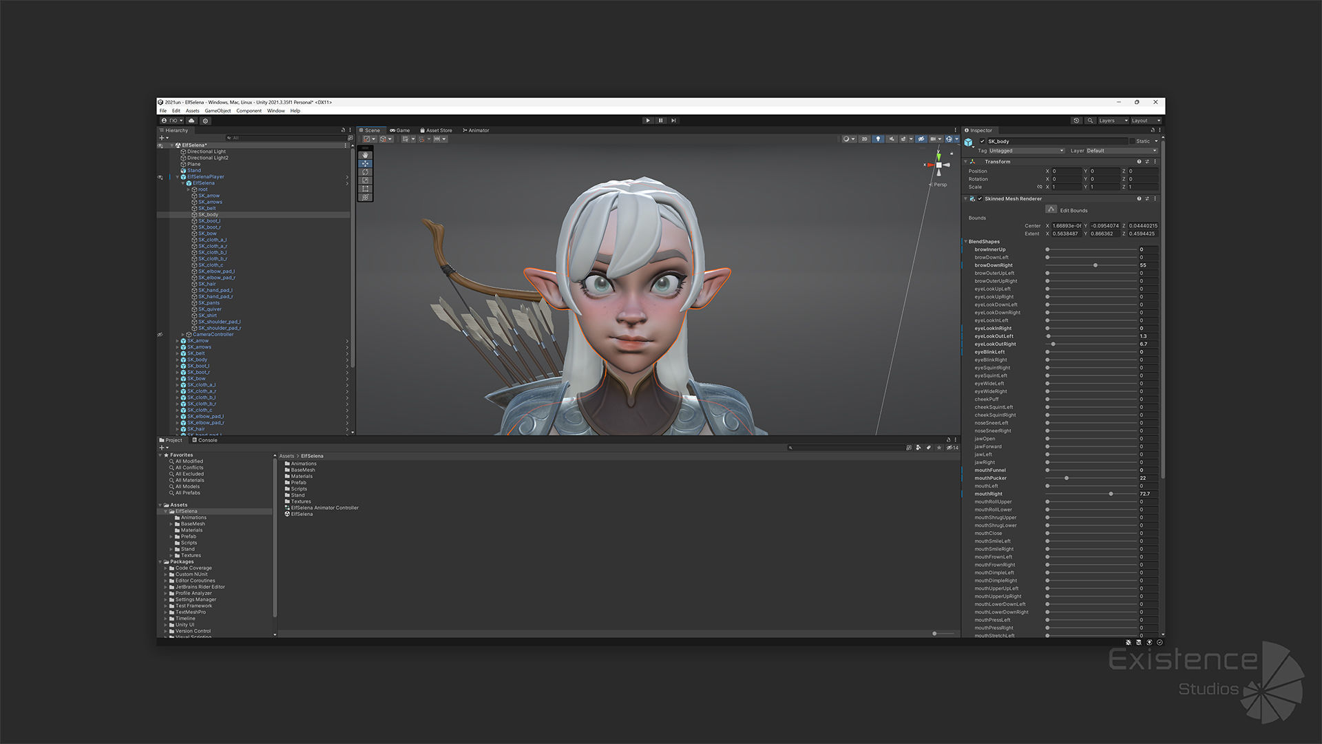 Elf Selena - Heroes Fantasy Female - Bow Medieval Girl - 42 Low-poly 3D model_37