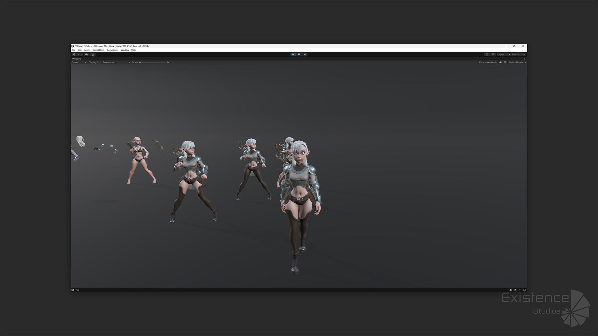 Elf Selena - Heroes Fantasy Female - Bow Medieval Girl - 42 Low-poly 3D model_30