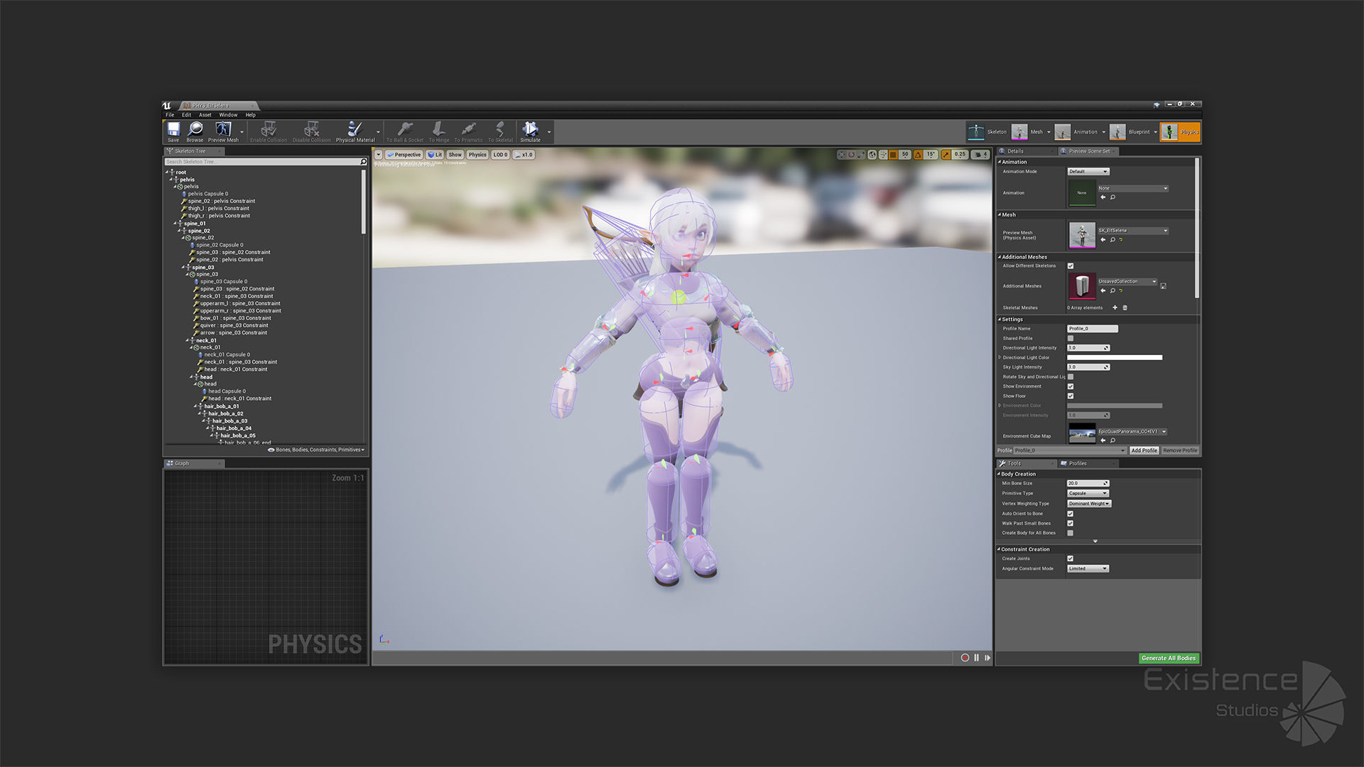 Elf Selena - Heroes Fantasy Female - Bow Medieval Girl - 42 Low-poly 3D model_28