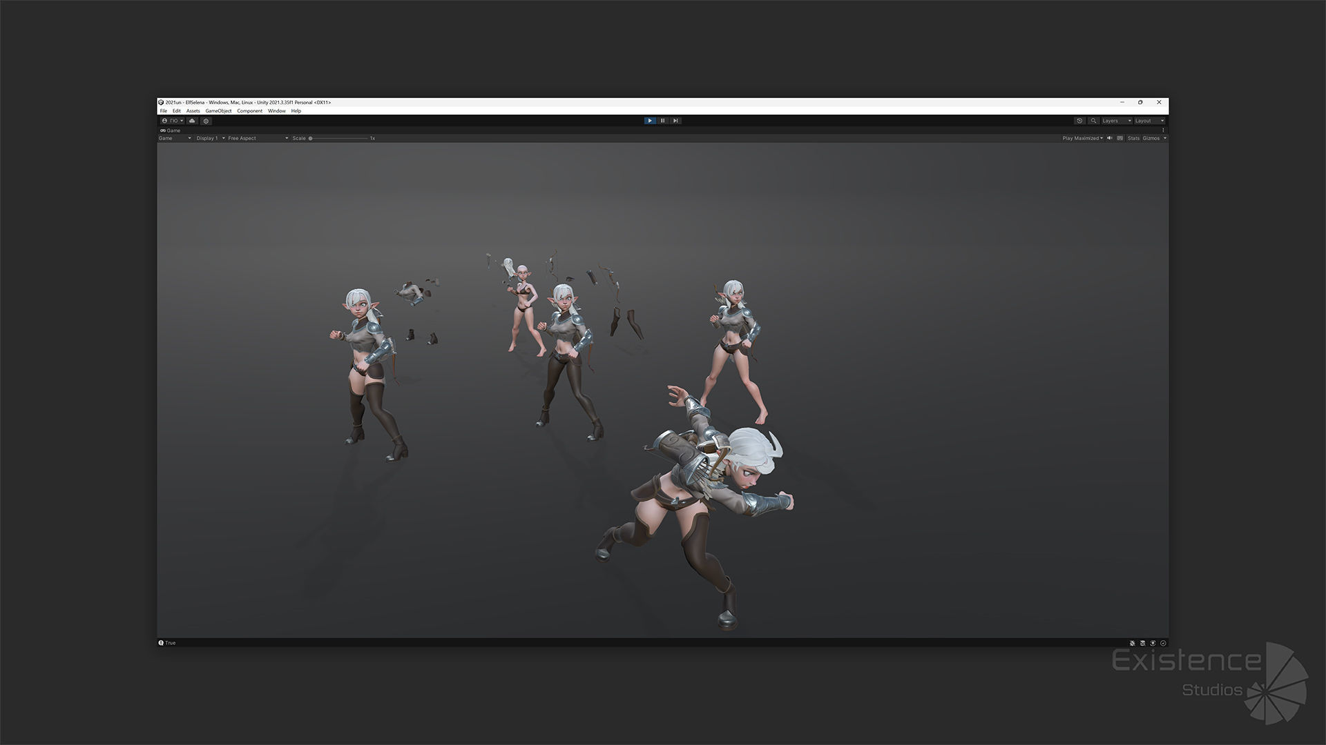 Elf Selena - Heroes Fantasy Female - Bow Medieval Girl - 42 Low-poly 3D model_32
