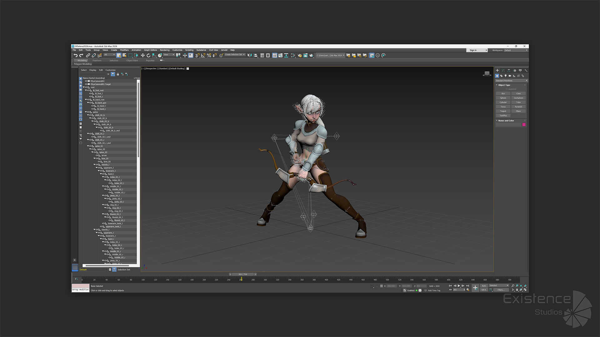 Elf Selena - Heroes Fantasy Female - Bow Medieval Girl - 42 Low-poly 3D model_17