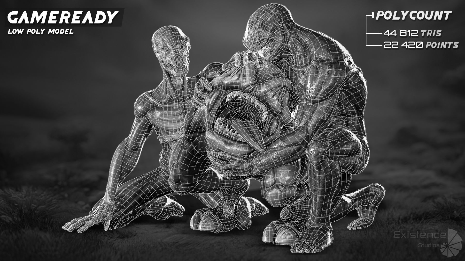 Alien Creature Pack 01 - Stylized Monsters - Fantasy UFO - 41 3D Model Collection_8