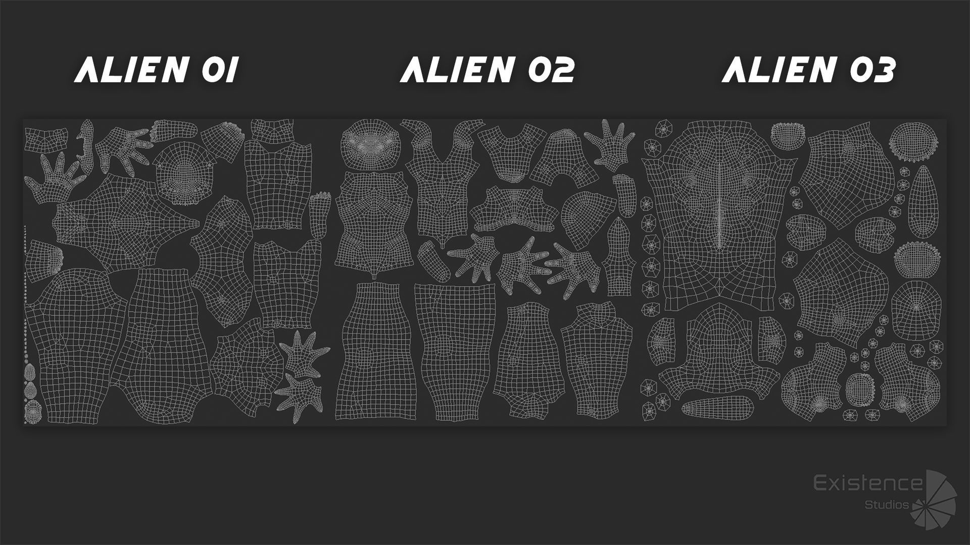 Alien Creature Pack 01 - Stylized Monsters - Fantasy UFO - 41 3D Model Collection_10
