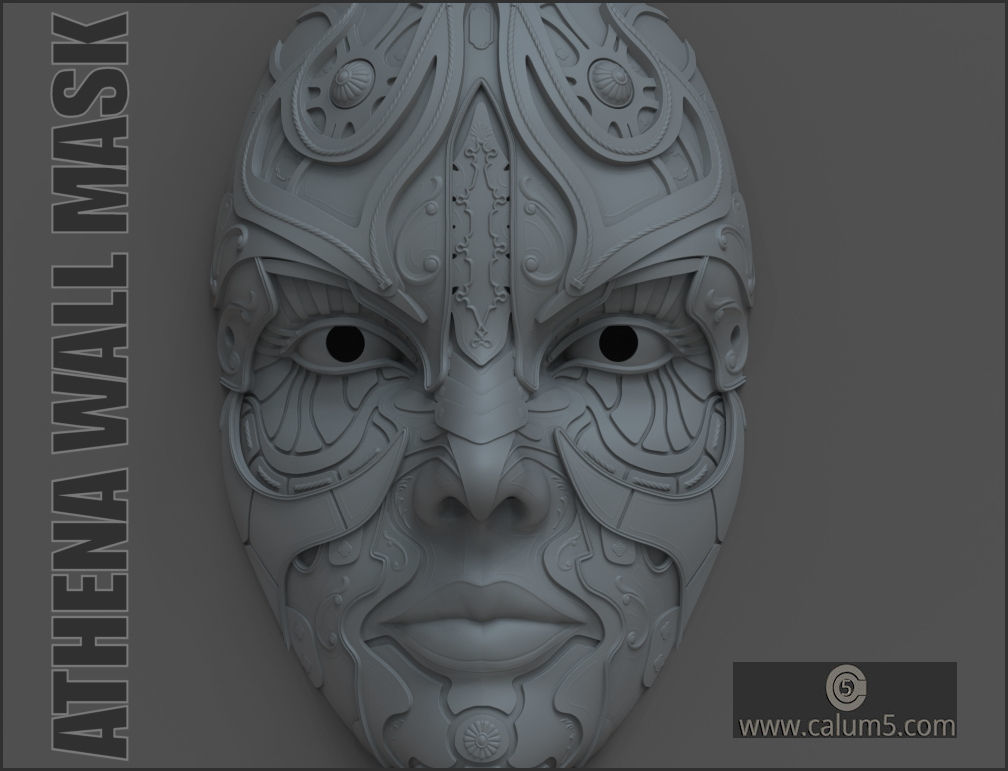 ATHENA WALL MASK 3D print model_5