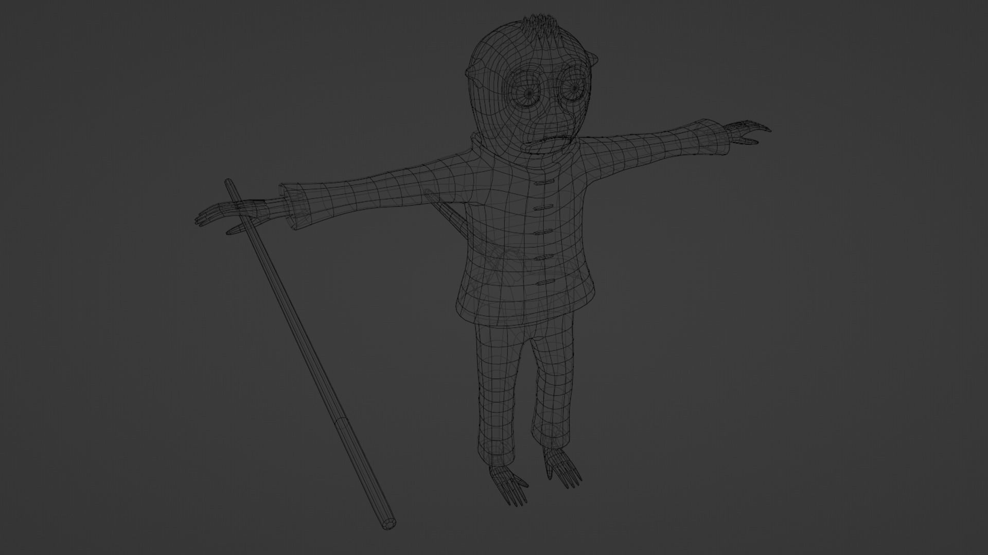 Rigged Kung-fu Warrior Monkey Low-poly 3D model_16