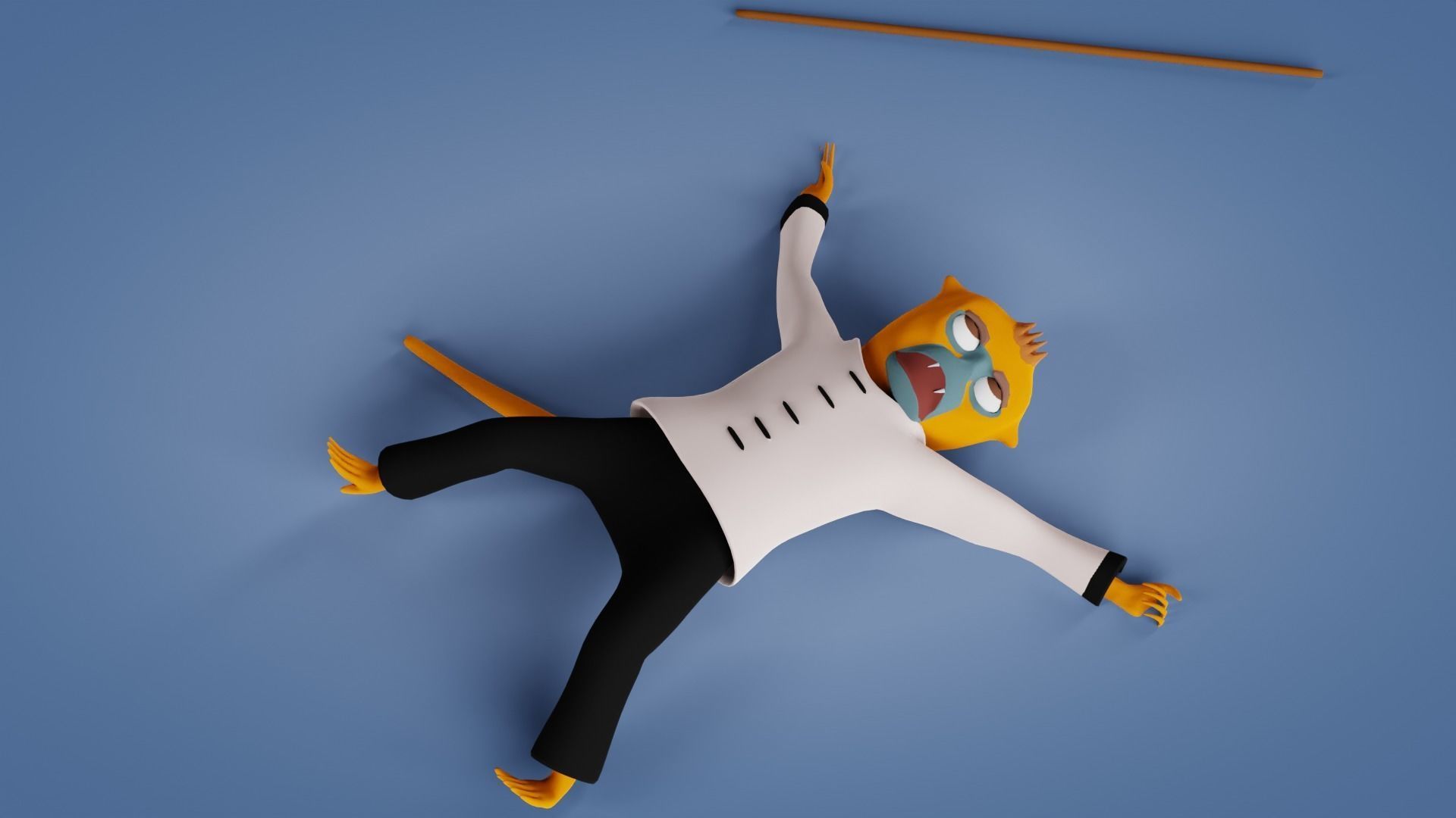 Rigged Kung-fu Warrior Monkey Low-poly 3D model_3