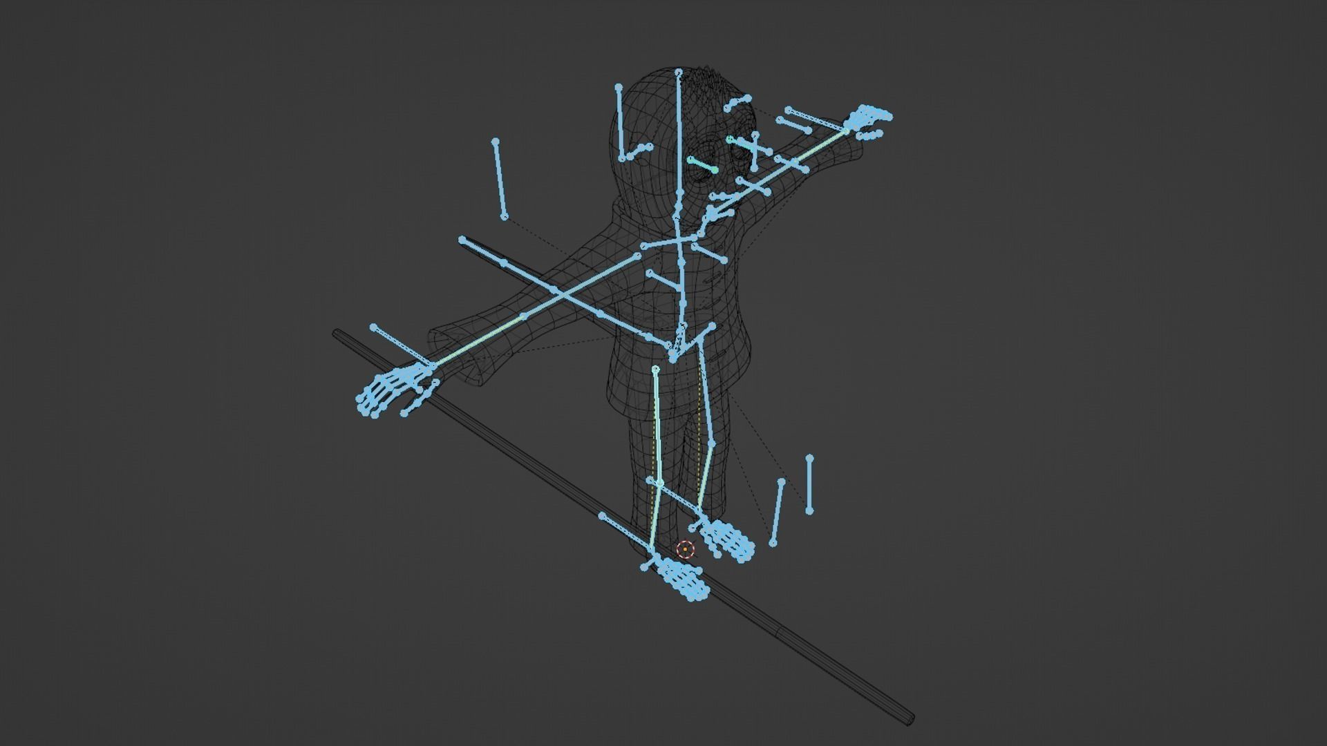 Rigged Kung-fu Warrior Monkey Low-poly 3D model_15