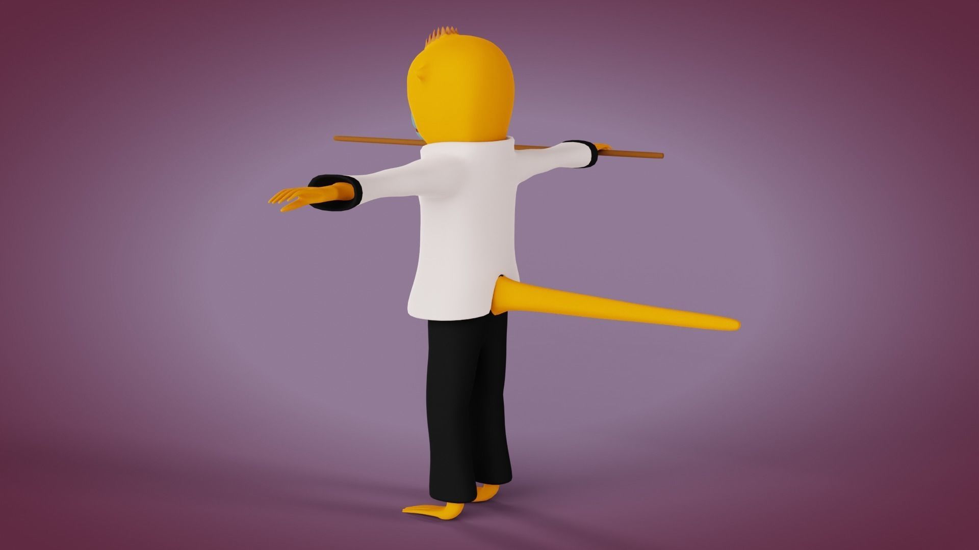 Rigged Kung-fu Warrior Monkey Low-poly 3D model_6