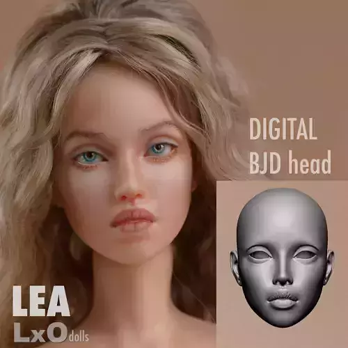 BJD doll Head Female Character Teenager 3D print - LEA