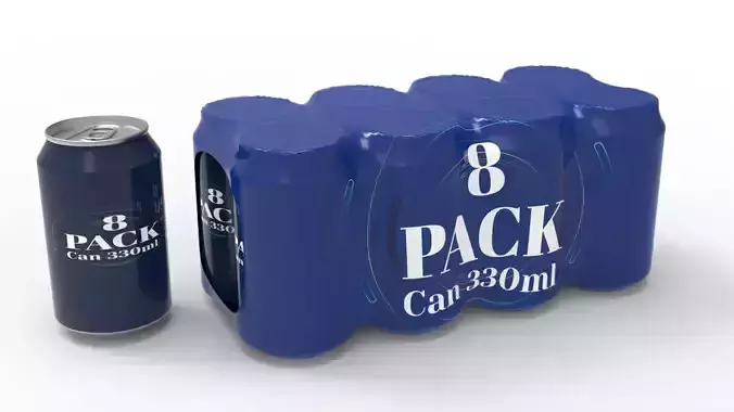 Eight pack packaging beverage soda cans 330ml