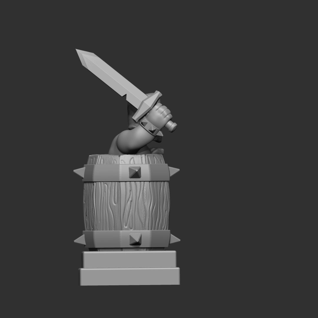 barbarian barrel clash royale 3d model 3D print model_1