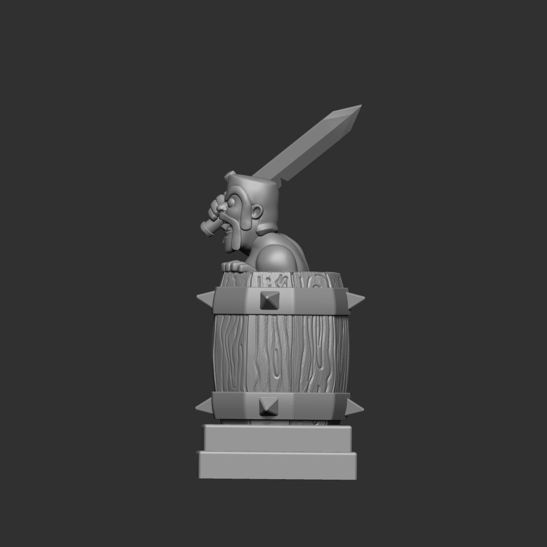 barbarian barrel clash royale 3d model 3D print model_3