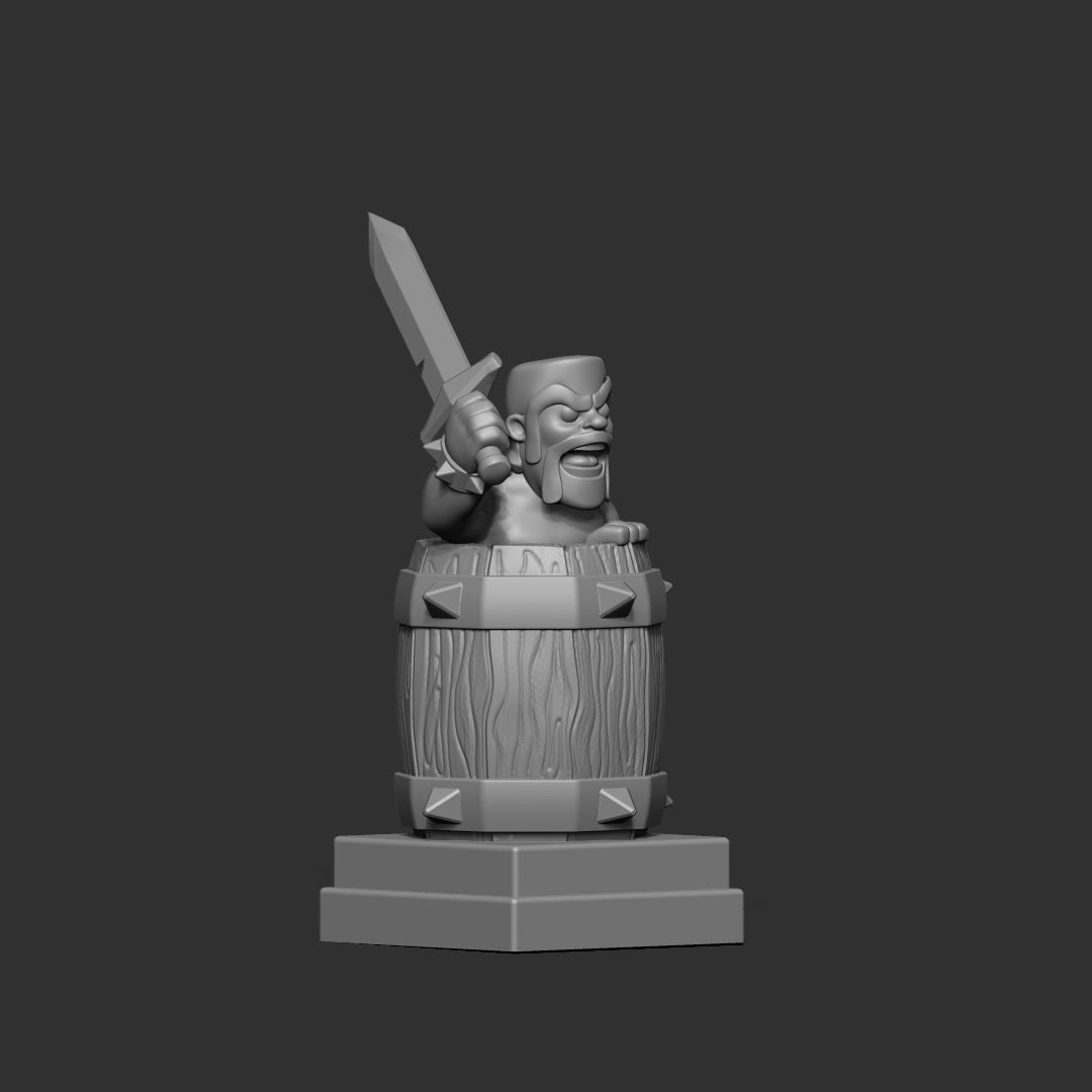barbarian barrel clash royale 3d model 3D print model_4