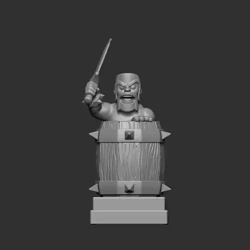 barbarian barrel clash royale 3d model