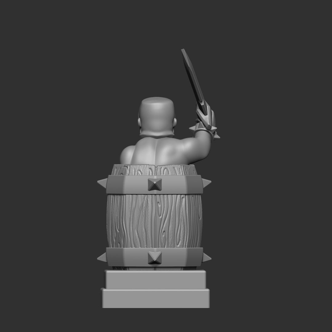 barbarian barrel clash royale 3d model 3D print model_2