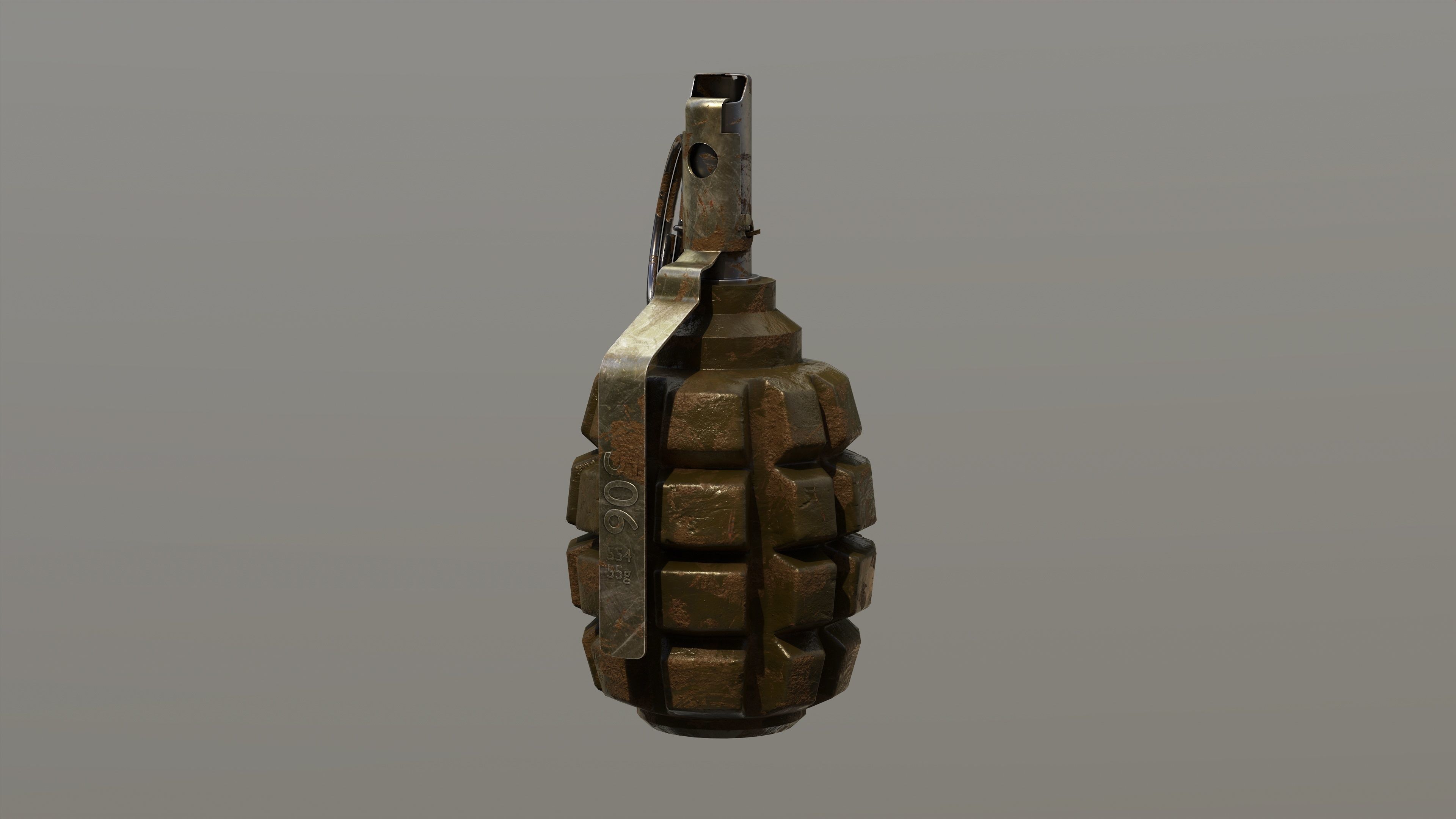 F1 Fragmentation Grenade 3D model_3