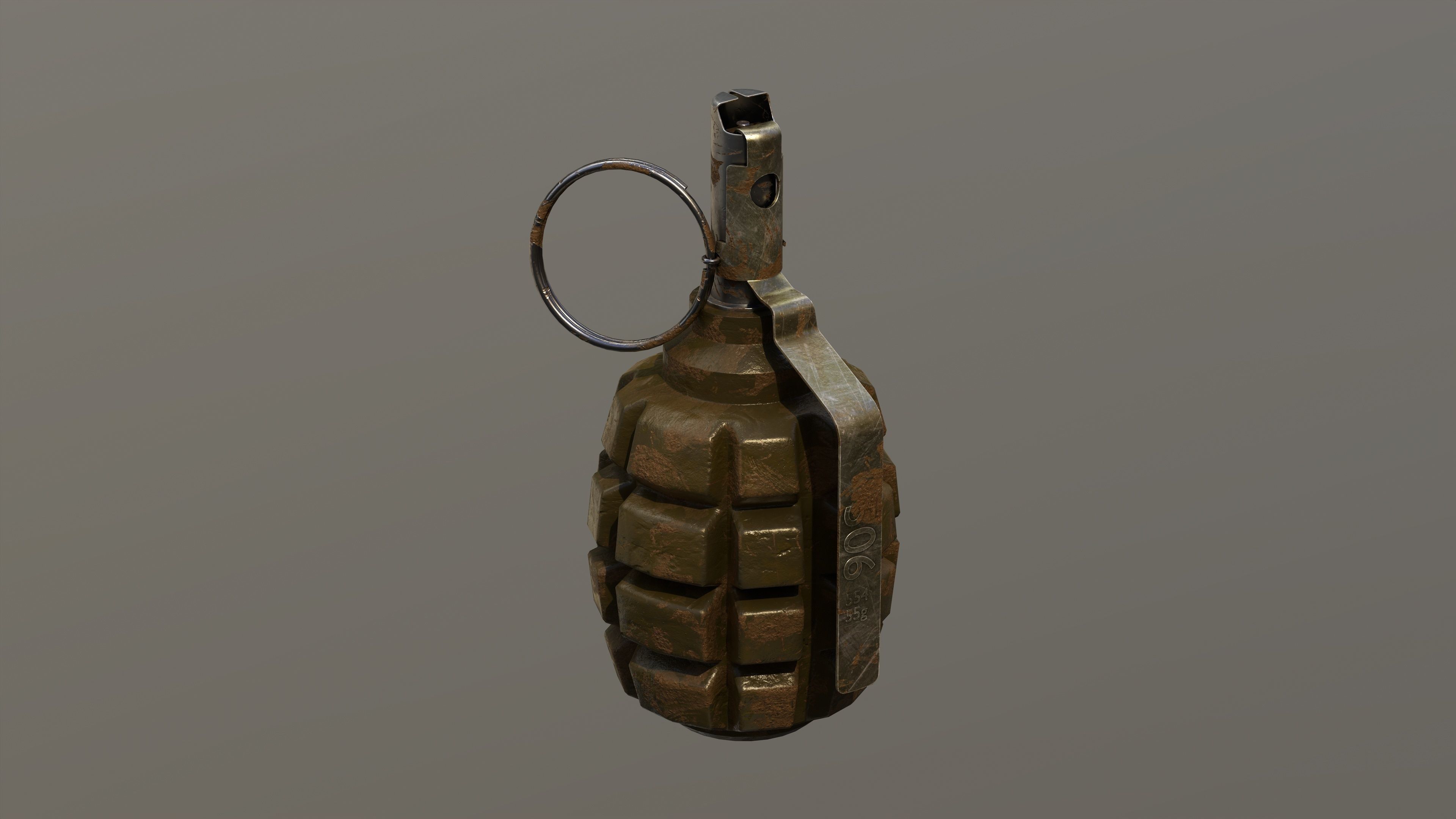 F1 Fragmentation Grenade 3D model_6