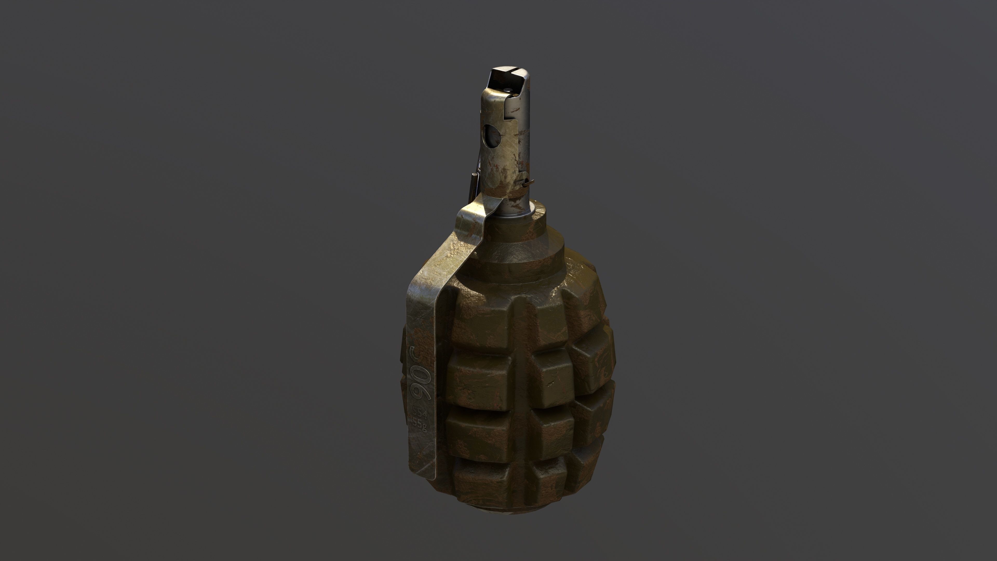 F1 Fragmentation Grenade 3D model_7