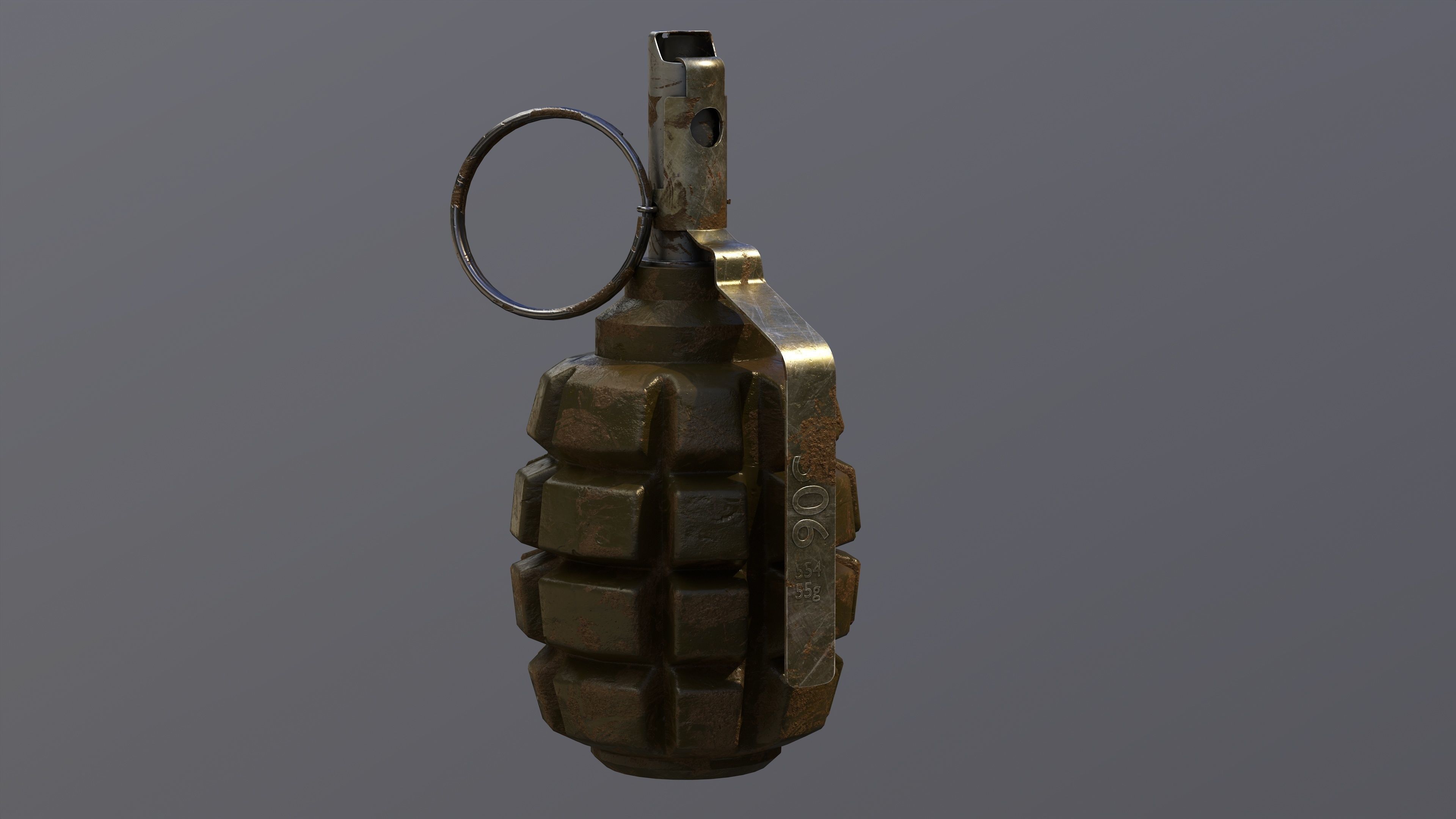 F1 Fragmentation Grenade 3D model_2