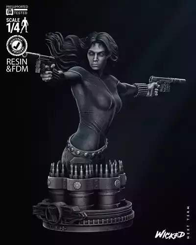 Wicked Marvel Black Widow Bust Tested for 3D printing