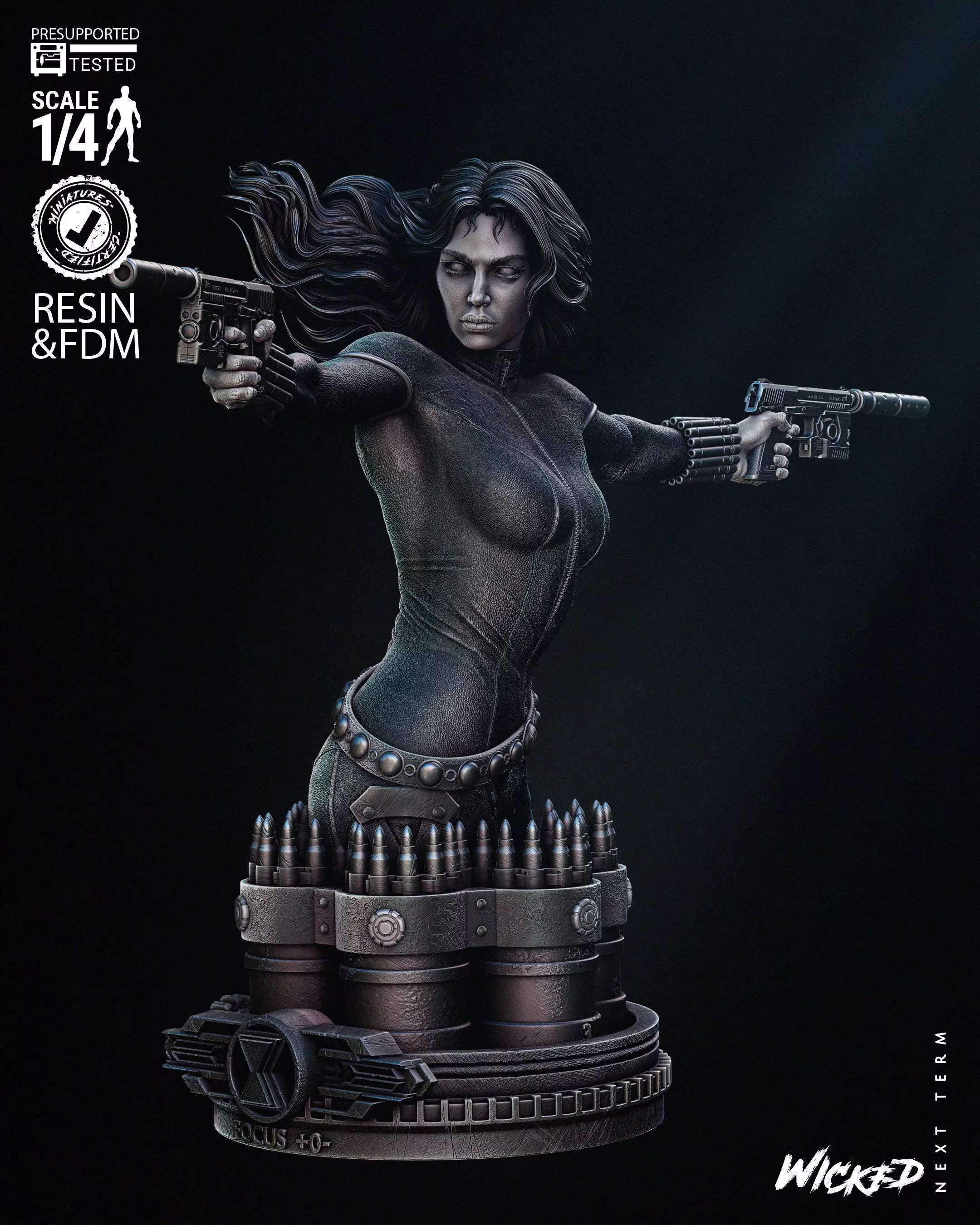 Wicked Marvel Black Widow Bust Tested for 3D printing 3D print model